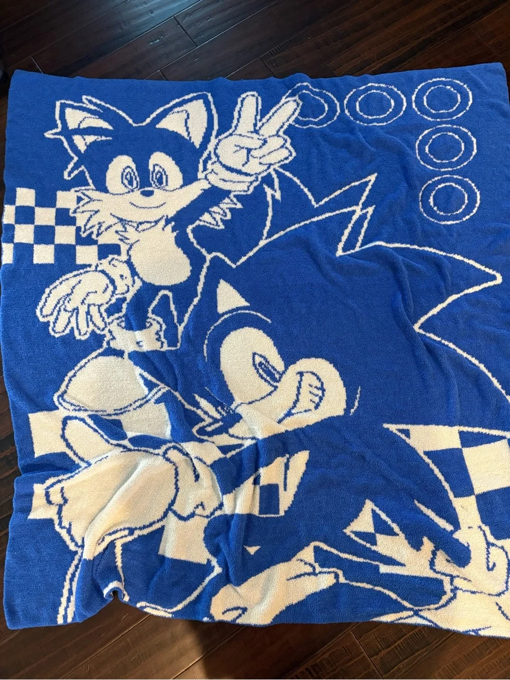 Sonic & Tails Blue Graphic Throw Blanket